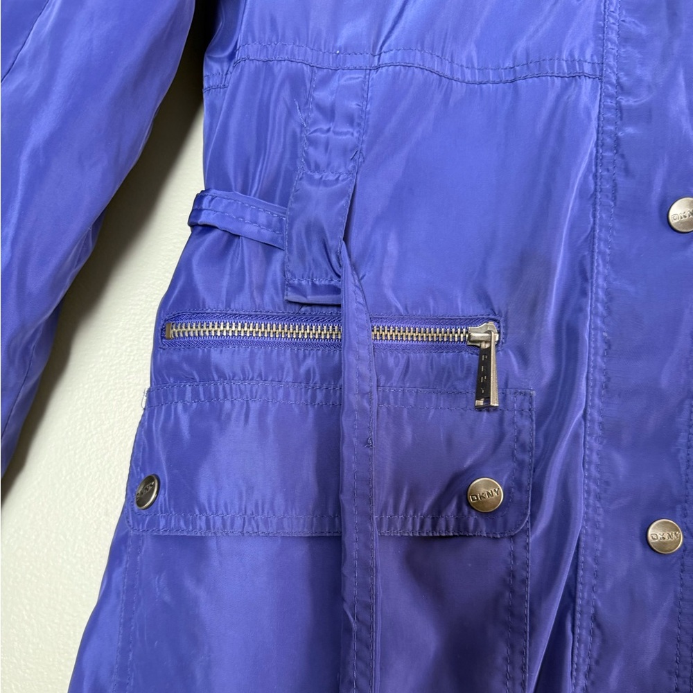 DKNY Royal Blue Lightweight Trench Coat - Picture 10 of 15